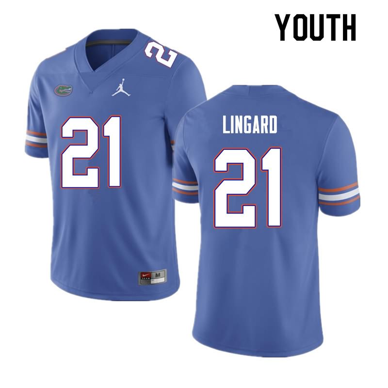 NCAA Florida Gators Lorenzo Lingard Youth #21 Nike Blue Stitched Authentic College Football Jersey SUN1564ST